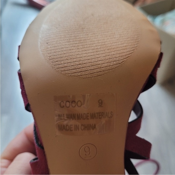 Charlotte Russe laced up heels s 9 dusty rose light pink heels 👠 pumps shoe NEW - Picture 5 of 5